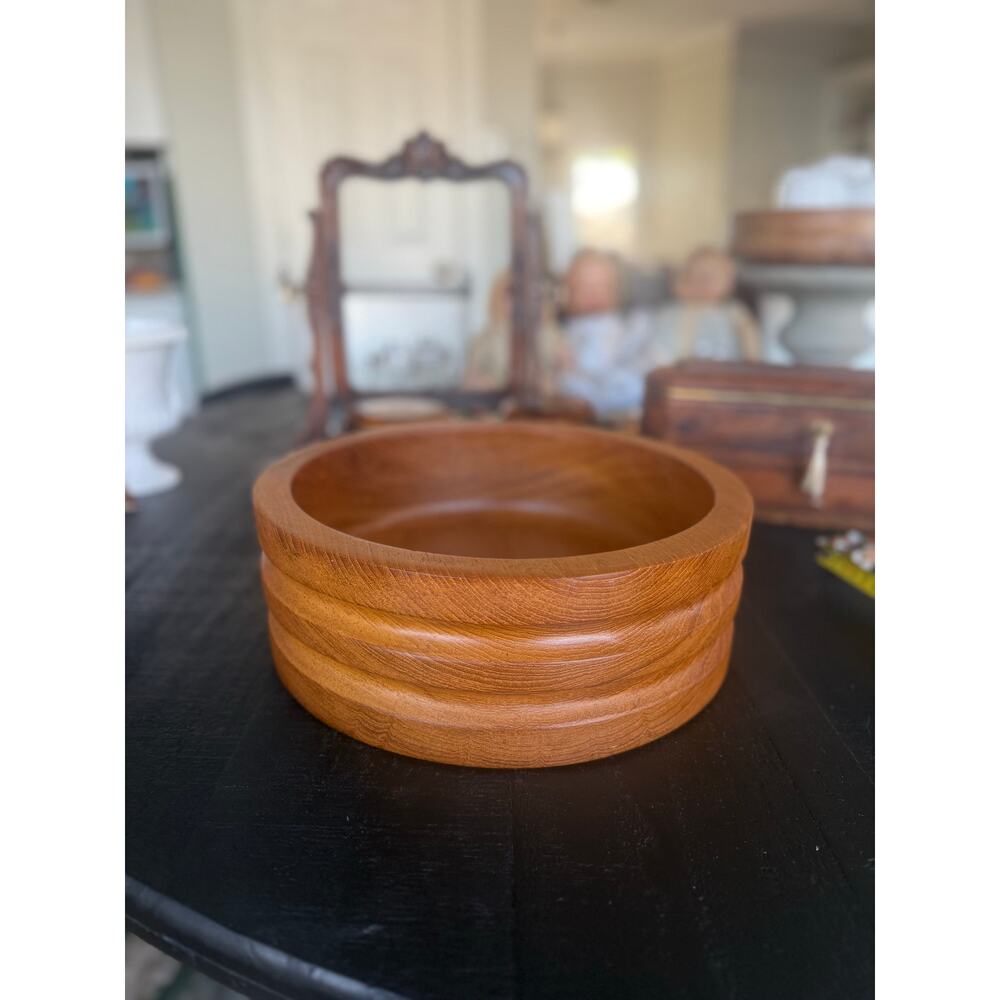 Vintage Goodwood Teak Bowl – 12” Solid Wood Salad Bowl – MCM